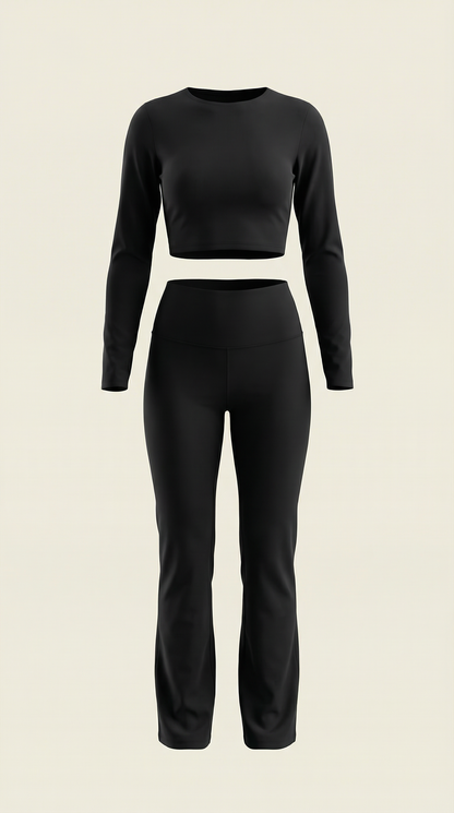 Trendy Co-Ord Set For Women With Crop Top And Flared Pants