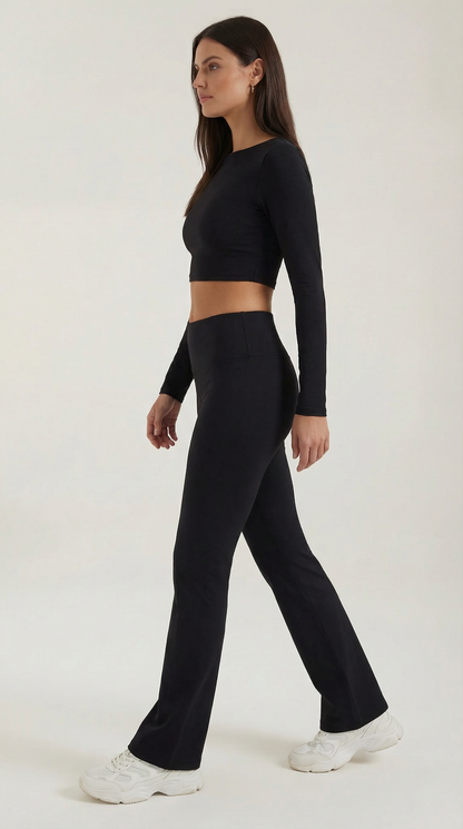 Trendy Co-Ord Set For Women With Crop Top And Flared Pants