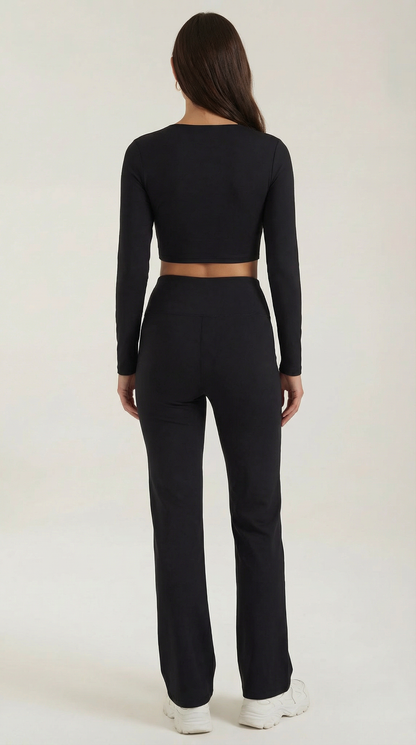 Trendy Co-Ord Set For Women With Crop Top And Flared Pants