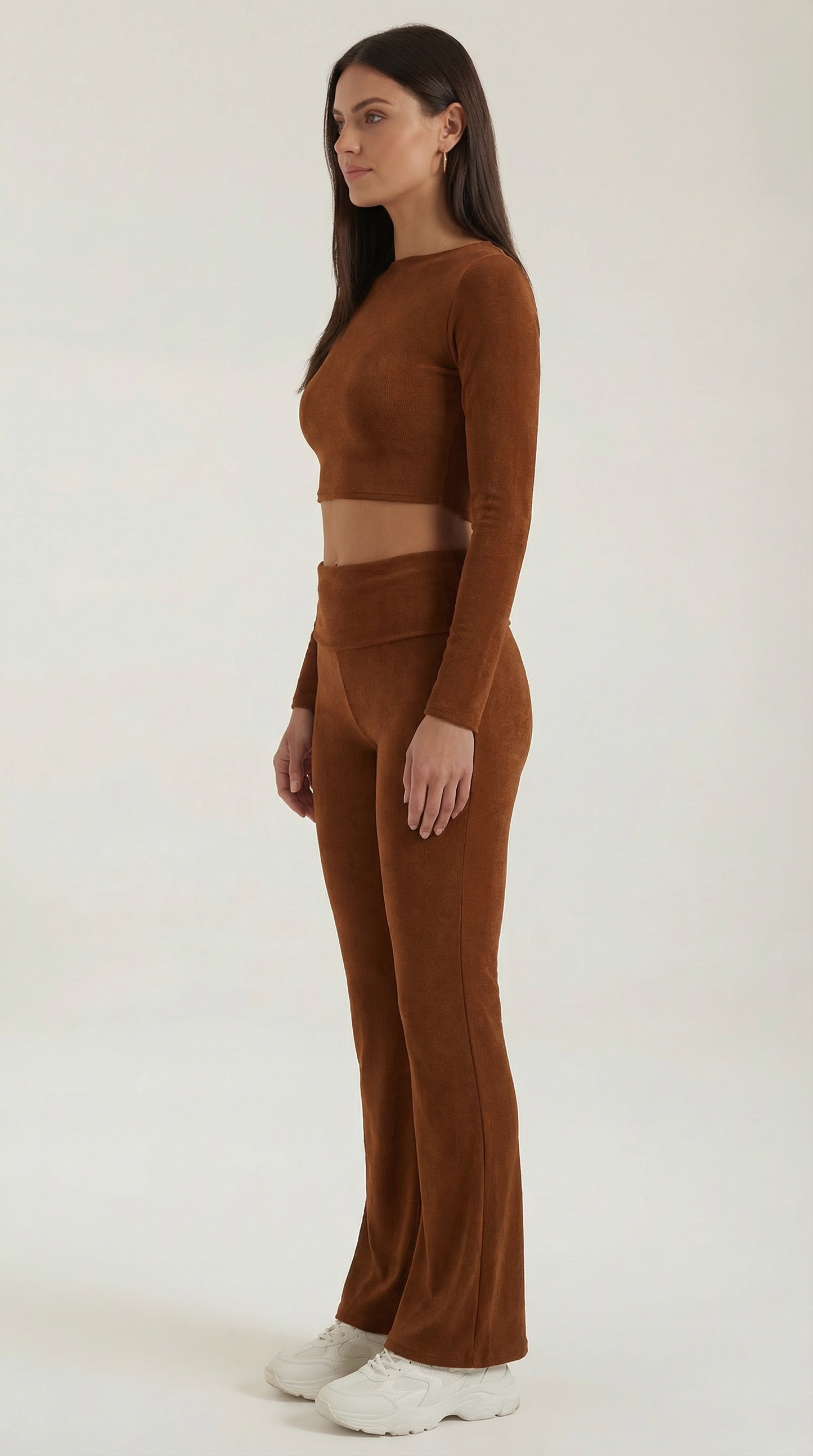 Trendy Co-Ord Set For Women With Crop Top And Flared Pants