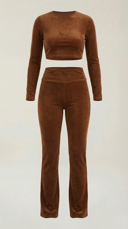 Trendy Co-Ord Set For Women With Crop Top And Flared Pants