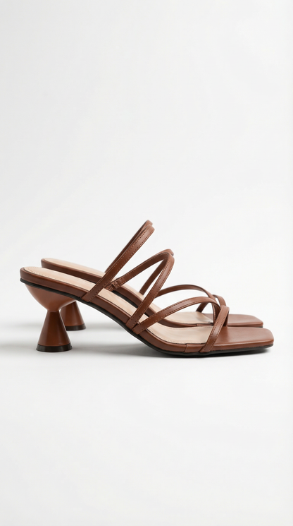 Sandals With Straps And Kitten Heel For Women
