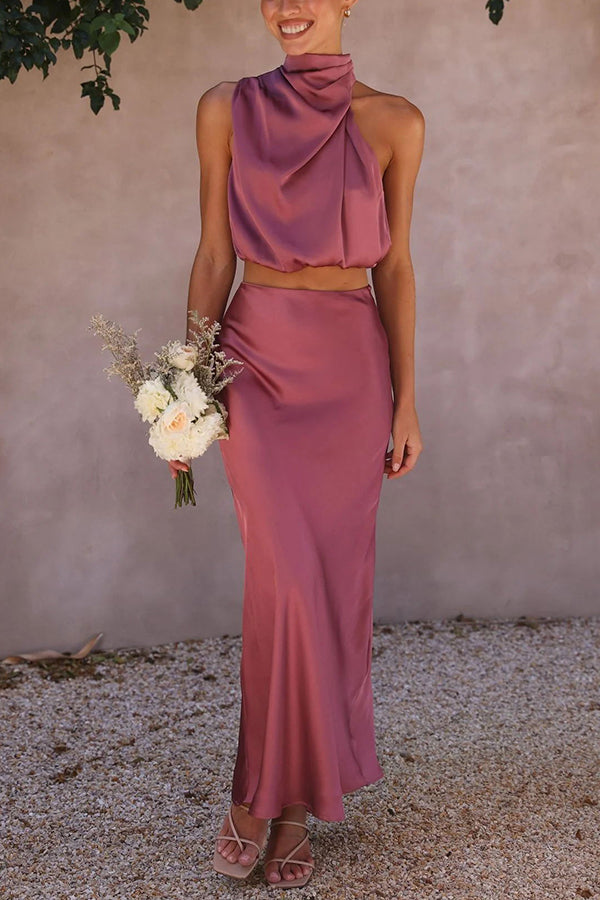 Olena | Elegant Two-Piece Ladies Set of Top and Maxi Skirt