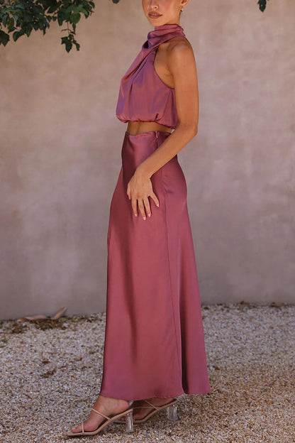 Olena | Elegant Two-Piece Ladies Set of Top and Maxi Skirt