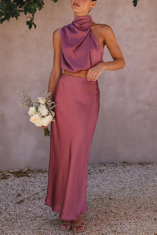 Olena | Elegant Two-Piece Ladies Set of Top and Maxi Skirt