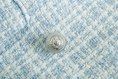 Stylish Light Blue Women's Blazer with Button Closure