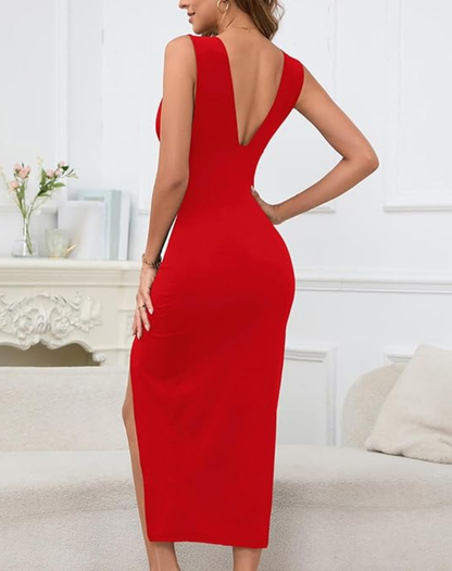Fyra | Elegant Gala Dress with High Split and V-Neck
