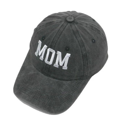 Stylish Baseball Cap With Embroidered Mom/Dad Lettering