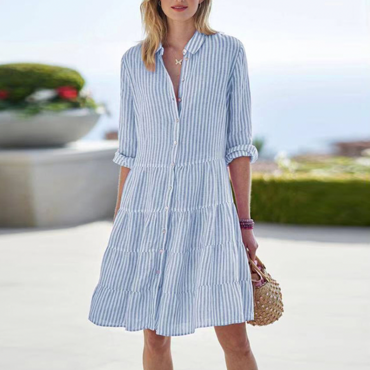 Demi | Striped Shirt Dress
