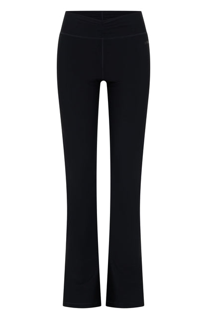 Stylish Black Women's Flared Leggings With High Waist