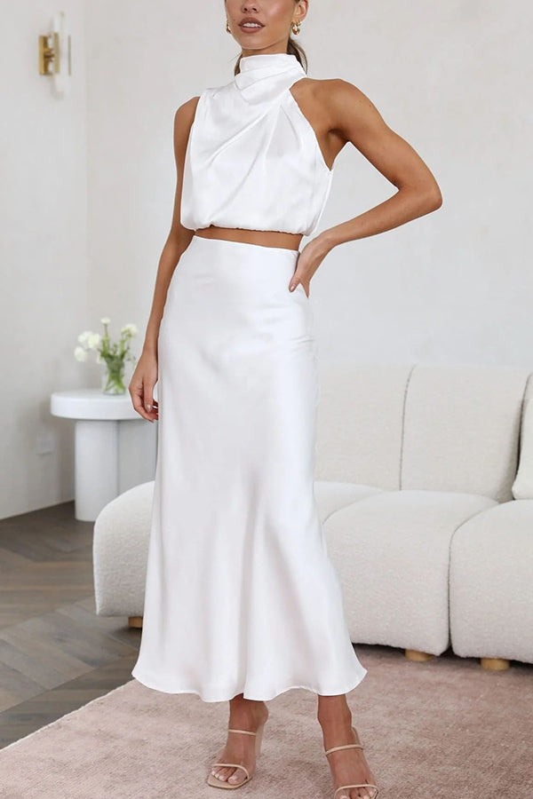Olena | Elegant Two-Piece Ladies Set of Top and Maxi Skirt