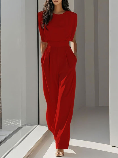 Elegant Sleeveless Jumpsuit With Wide Legs