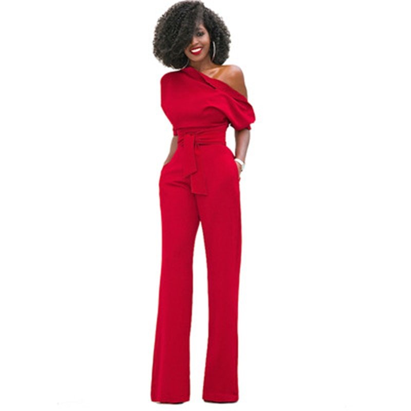 Fely | Elegant One-Shoulder Jumpsuit with Wide Legs