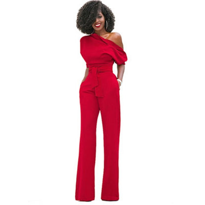 Fely | Elegant One-Shoulder Jumpsuit with Wide Legs