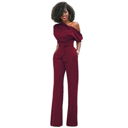 Fely | Elegant One-Shoulder Jumpsuit with Wide Legs