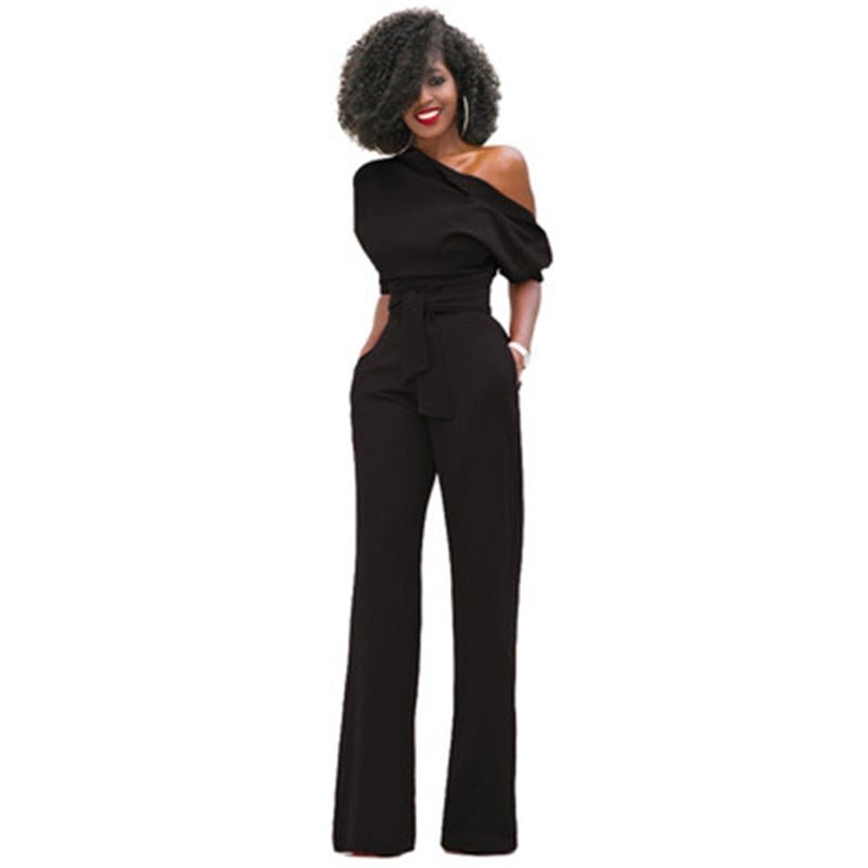 Fely | Elegant One-Shoulder Jumpsuit with Wide Legs