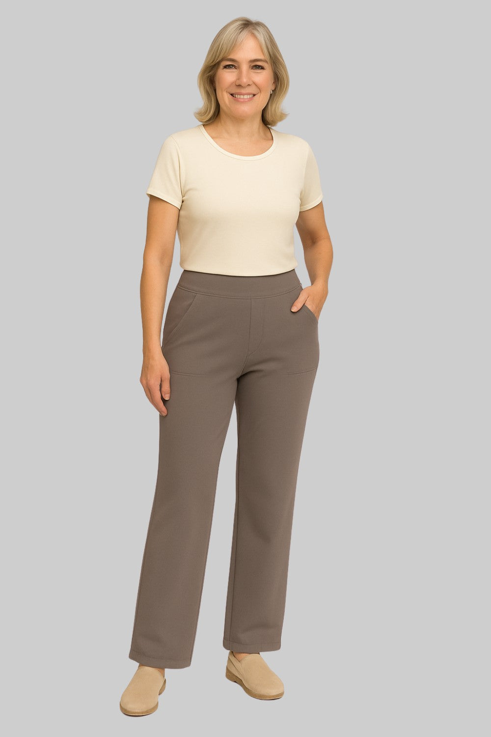 Comfortable Wide-Leg Women's Pants with High Waist and Pockets