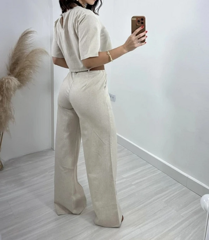 Pauline | Casual Two-piece Set with Flared Pants